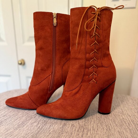 Cape Robbin Suede Lace Up Boots, NWOT - Picture 6 of 9